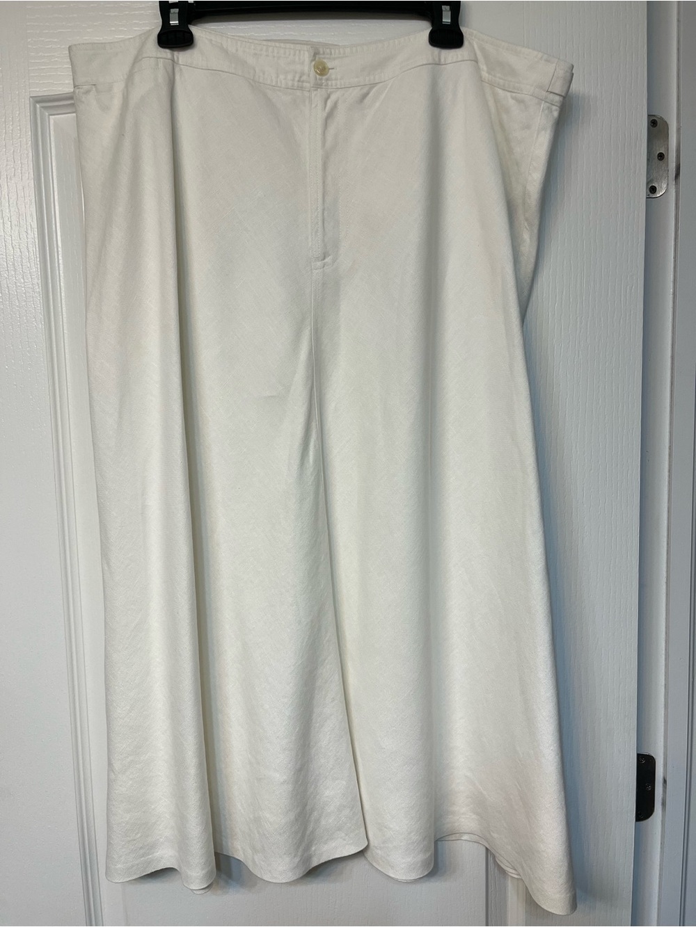 Lauren Ralph Lauren White Linen A-Line Fully Lined Skirt Size 20W